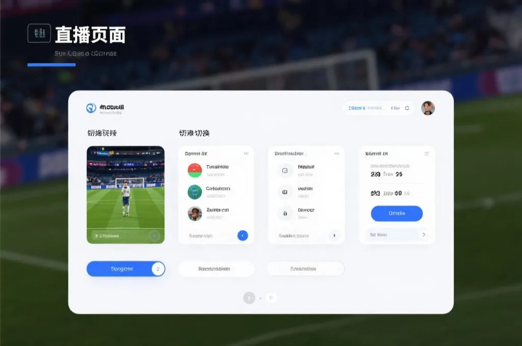 直播页面中显示墨西哥队赛程、频道切换与语言选项的界面示意